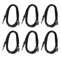 BravoPro AP2117-03 3M 3pin Female XLR to 6.35mm Jack Plug Mic. Cable x6