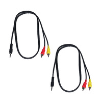 BravoPro AP2411-01 1M 3.5mm TRS Stereo Jack Plug to 2x RCA Plugs x2