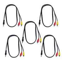 BravoPro AP2411-01 1M 3.5mm TRS Stereo Jack Plug to 2x RCA Plugs x5