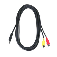 BravoPro AP2411-03 3M 3.5mm TRS Stereo Jack Plug to 2x RCA Plugs