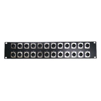 BravoPro BP-004 2RU Rack Mount Patch Bay with 24 x 3-pin Male XLR