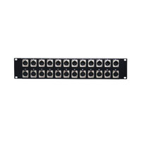 BravoPro BP-008 2RU Rack Mount Patch Bay with 12x 3-Pin Female XLR & 12x 3-pin Male XLR