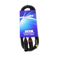 BravoPro C308-03 3M Y Cable 3.5mm TRS to 2 x 3-pin XLR Male Black