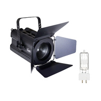 Theatre Spotlight with Fresnel Lens, Barndoor, Colour Frame, Piggy-Back Plug & USHIO Lamp