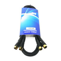 BravoPro MIDI-G013 3M Dual MIDI Cable - 2 x Male 5-pin DIN to 2 x Male 5-pin DIN