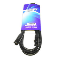 BravoPro NXX001-03B 3M Premium 8mm Microphone Cable 3-pin XLR Male to 3-pin XLR Female - Gold Pins