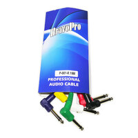 BravoPro P001-0.15 6-Pack 150mm 6.35mm TS Mono Right Angle Jack to 6.35mm TS Mono Right Angle Jack