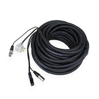BravoPro PA001-20 20M Power & Audio Combo Cable with XLR3 and Piggyback Plug