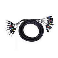 BravoPro PM003B-06 6M 8-way Multicore 3-pin XLR Male to 6.35mm TRS Jack Plug