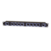 BravoPro PSS009 2 Circuit Cat 5/5e/6 Breakout to 4 x XLR3 Male & 4 x XLR3 Female 1RU Rack Mount