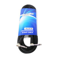 BravoPro PWJJ009-09 9M Instrument Cable 6.35mm 90deg. TS Mono Jack Plug to 6.35mm 90deg. TS Mono Jack Plug