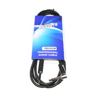 BravoPro PWJJ010-03 3M Instrument Cable 6.35mm 90deg. TS Mono Jack Plug to 6.35mm TS Mono Jack Plug