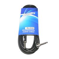 BravoPro PWJJ010-06 6M Instrument Cable 6.35mm 90deg. TS Mono Jack Plug to 6.35mm TS Mono Jack Plug