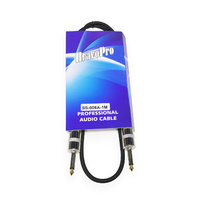 BravoPro SS006A-01 1M Speaker Cable - 6.35mm TS Jack Plug to 6.35mm TS Jack Plug