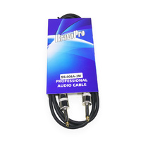 BravoPro SS006A-02 2M Speaker Cable - 6.35mm TS Jack Plug to 6.35mm TS Jack Plug
