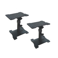 BravoPro SS039 Pair of Monitor Speaker Stands with Rubber Pad on Top Plate - Table Mount