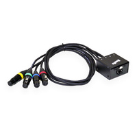 BravoPro SSDMX3-MF4 Cat 5/5e/6 RJ45 Breakout to 4 x XLR3 Female 1M Fly Ends