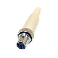 BravoPro TA4F 4-pin Connector with Screw for Mipro Wireless Systems - Beige