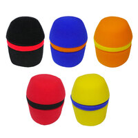 BravoPro WS83 Foam Windsock 5-Pack suits Wireless Microphones - Black, Blue, Orange, Red, Yellow
