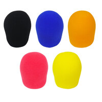 BravoPro WS85 Foam Windsock 5-Pack suits Standard Microphones - Black, Blue, Orange, Red, Yellow