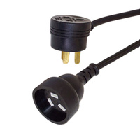 1 Metre Black 240V 10A Extension Lead