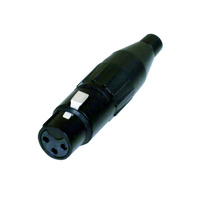 Amphenol AC3F 3-pin XLR Female Large-Jaw Line Connector - Black