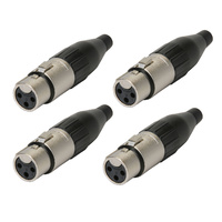 Amphenol AC3F 3-pin Female XLR Line Connectors x4