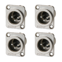 Amphenol AC3MDZ 3-pin XLR-D Male Panel Mount Connectors x4