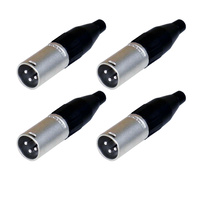 Amphenol AC3MMJ 3-pin XLR Male Large-Jaw Line Connector x4