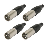 Amphenol AC3MM 3-pin Male XLR Line Connectors x4