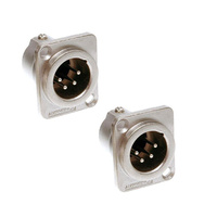 Amphenol AC4MDZ 4-pin XLR Male Panel Mount Connector x2