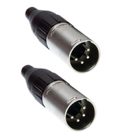 Amphenol AC4M 4-pin Male XLR Line Connectors x2