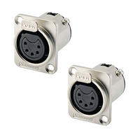 Amphenol AC5FDZ 5-pin Female XLR-D Panel Mount Connectors x2