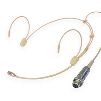 BravoPro Unidirectional Headset Condenser Microphone Beige with 6mm Capsule -  TA4F Mipro Connection