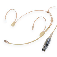 BravoPro Unidirectional Headset Condenser Microphone Beige with 6mm Capsule -  TA4F Compatible for Shure Connection