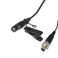 BravoPro Cardioid Lavalier Condenser Microphone with 6mm Capsule Black - TA4F Mipro Connection