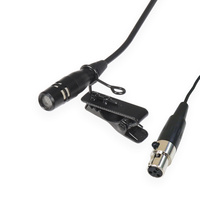 BravoPro Cardioid Lavalier Condenser Microphone with 6mm Capsule Black - TA4F Compatible Shure Connection