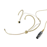 BravoPro MS118 Cardioid Theatre Headset Condenser Mic Beige with Lightweight Frame & 5mm Capsule - TA3F AKG Connection