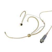 BravoPro MS118 Cardioid Theatre Headset Condenser Mic Beige with Lightweight Frame & 5mm Capsule - TA4F Mipro Connection