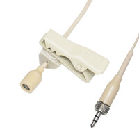 BravoPro Omni Directional Lavalier Condenser Microphone with 4mm Capsule Beige - suitable for use with 3.5mm Jack Sennheiser Connection
