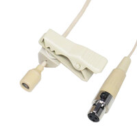 BravoPro Omni Directional Lavalier Condenser Microphone with 4mm Capsule Beige - TA3F AKG Connection
