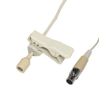 BravoPro Omni Directional Lavalier Condenser Microphone with 4mm Capsule Beige - TA4F Shure Connection