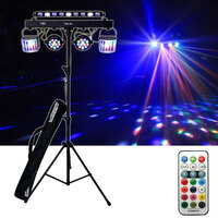 CR-Lite Stage Party Bar 5-in-1 LED & Laser Effect Lights with Stand and Carry Bags