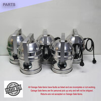 Lot-of-5 LED Silver Par Cans (garage item)