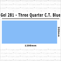 Clear Color 281 Filter Sheet - Three Quarter CT Blue