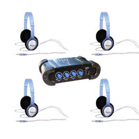 BRAVO APHPAMP Compact 4-Channel Headphone Amp with 4 x Samson PH60 Headphones