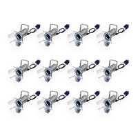Set of 12 x BravoPro Par-16 Birdie+ LED Par Can with Barndoors and Piggy Back Plug - Silver