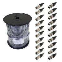 100M Amphenol Microphone Cable with 10 x Male & 10 x Female Amphenol XLR's
