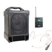 Mipro MA707 70W Portable Battery PA System, Bodypack Transmitter & Headworn Mic.