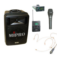 Mipro MA505PA Battery Portable PA System, Bluetooth, Wired Mic & Wireless Headset